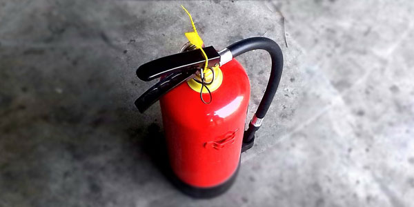 A fire extinguisher.
